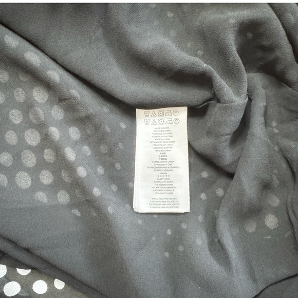 Michael Kors Georgette Dress Handkerchief Hem Black White Ombre Dot Print Size 2 - Picture 14 of 16